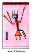 Three of Rainbows Tarot card in Santa Fe deck