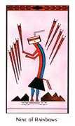 Nine of Rainbows Tarot card in Santa Fe deck