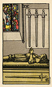 Four of Swords Tarot card in Smith Waite Centennial deck