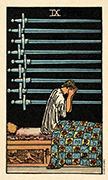 Nine of Swords Tarot card in Smith Waite Centennial deck