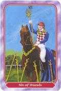 Six of Wands Tarot card in Spiral deck
