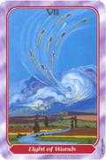 Eight of Wands Tarot card in Spiral deck
