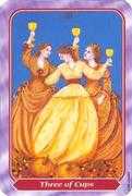 Three of Cups Tarot card in Spiral deck