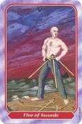 Five of Swords Tarot card in Spiral deck