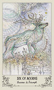 Six of Acorns Tarot card in Spiritsong deck