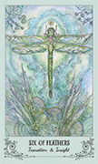 Six of Feathers Tarot card in Spiritsong deck