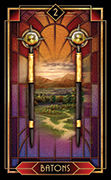 Two of Wands Tarot card in Tarot Decoratif deck