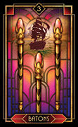 Three of Wands Tarot card in Tarot Decoratif deck