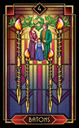 Four of Wands Tarot card in Tarot Decoratif deck