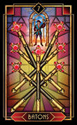 Seven of Wands Tarot card in Tarot Decoratif deck
