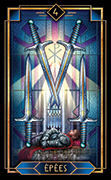 Four of Swords Tarot card in Tarot Decoratif deck
