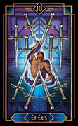 Ten of Swords Tarot card in Tarot Decoratif deck