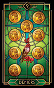 Nine of Coins Tarot card in Tarot Decoratif deck