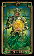 Knight of Coins Tarot card in Tarot Decoratif deck