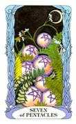 Seven of Coins Tarot card in Tarot of a Moon Garden deck