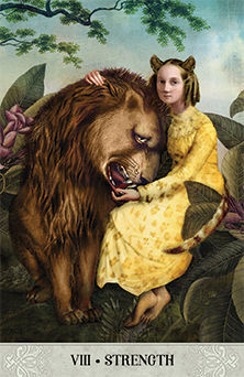 Strength Tarot card in Tarot of Mystical Moments Tarot deck