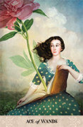 Ace of Wands Tarot card in Tarot of Mystical Moments deck