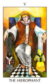 The Hierophant Tarot card in Tarot of the Spirit Tarot deck