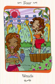 Four of Wands Tarot card in Vanessa Tarot deck
