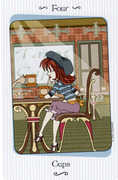 Four of Cups Tarot card in Vanessa deck