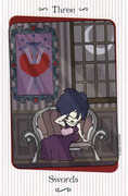 Three of Swords Tarot card in Vanessa deck