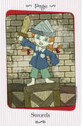 Page of Swords Tarot card in Vanessa deck