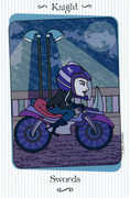 Knight of Swords Tarot card in Vanessa deck
