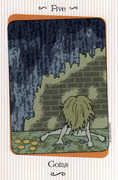 Five of Coins Tarot card in Vanessa deck