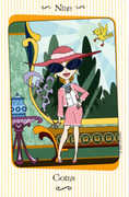 Nine of Coins Tarot card in Vanessa deck