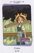 Knight of Coins Tarot card in Vanessa deck