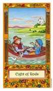 Eight of Wands Tarot card in Whimsical deck