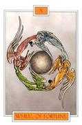 Wheel of Fortune Tarot card in Winged Spirit Tarot deck