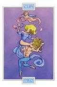 Two of Cups Tarot card in Winged Spirit Tarot deck