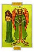 Four of Spheres Tarot card in Winged Spirit Tarot deck