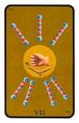 Seven of Batons Tarot card in Tarot of the Witches deck
